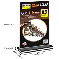 Support de carte A3 transparent Kejea avec base bicolore pour affichage de poster et signalétique de bureau en magasin de détail