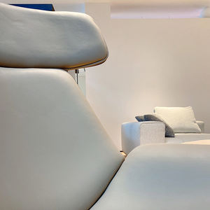 Noordse lederen stoel, lichte luxe, hoogwaardige fauteuil, trendy moderne stijl, woonkamer, zacht lederen hotelstoel - Product Image 5