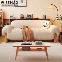 WISEMAX FURNITURE Ensemble de canapés en tissu et cuir Designs Office Grand canapé pour le salon Pieds en bois massif Canapé simple Chaise