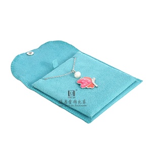DEQI Customized Eco-friendly Durable Velvet Jewelry <b>Pouch</b> Jewellery Packaging Flap <b>Pouch</b> Gift Bag for Rings Earrings Necklaces - Product Image 2