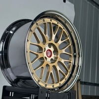 Jantes BZY en aluminium forgé à profil profond, 2 pièces, avec liseré doré, 18-21 pouces, 5x114.3/5x120/5x112/5x130 pour Audi, ET 25mm