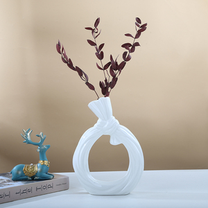 2024 créatif moderne en céramique beignet <span class=keywords><strong>Vase</strong></span> ensemble Art déco <span class=keywords><strong>pampa</strong></span> herbe porcelaine fleur <span class=keywords><strong>Vase</strong></span> pour mariage décoration de table - Product Image 5