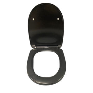 Couvre-siège de toilette en acier inoxydable noir de haute qualité, personnalisable, à fermeture douce, de style européen, en gros - Product Image 2