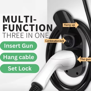 Nouveau support de chargeur EV Type 2 avec cadenas à combinaison à 3 chiffres antivol en ABS+PC, type holster, pour <span class=keywords><strong>prise</strong></span> factice standard européenne IEC 62196 - Product Image 3