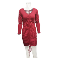 TOB en stock Vestidos de club nocturno arrugados e irregulares Vestido ajustado para mujer Mini vestido Sexy AM397