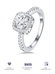 Aivenchy Hot Lab Grown <span class=keywords><strong>Diamond</strong></span> Ladies Ring Fine Jewelry 925 Sterling Silver Banhado a Ródio Mulheres <span class=keywords><strong>D</strong></span> <span class=keywords><strong>Moissanite</strong></span> Anel de Dedo - Product Image 4