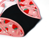 Vente en gros de tampons hygiéniques roses imprimés fruits pour adolescentes culotte menstruelle menstruelle jeune