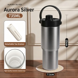 735ml Stainless Steel Vacuum Insulated Tumbler Ceramic Coated Liner Removable <b>Tea</b> <b>Infuser</b> Portable Design Custom Logo Drinkware - Product Image 4