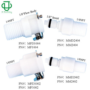 ข้อต่อพลาสติก JU PlasFitting รุ่น M ซีรีส์ 1/8NPT-1/4NPT เกลียวภายนอก วาล์วหยุดแบบตรง วัสดุ POM สำหรับน้ำ อากาศ และน้ำเกลือ - Product Image 2