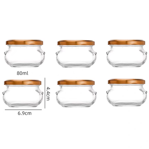 Frascos de vidrio de 80ml con tapa hermética de hojalata, ideal para mermeladas caseras, jaleas, miel y vela de bendición, tarro de sopera de vidrio - Product Image 3