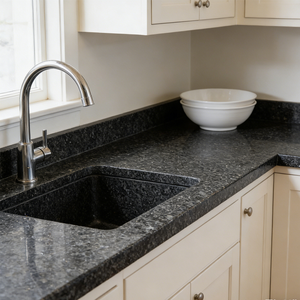 Dalles de granit noir sud-africain poli de qualité supérieure, découpées sur mesure pour cuisine, salle de bain et usage extérieur - Product Image 3