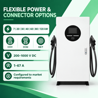 Station de recharge DC 80 kW CCS2, chargeur rapide pour véhicules électriques, OCPP 1.6J, double port, paiement par code QR, IP54, hub de recharge commercial extérieur, unité EVSE