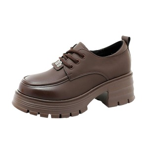 British Style Women's Outdoor <b>Soft</b> Single Leather <b>Shoes</b> Lace up Walking Casual <b>Shoes</b> for Ladies for Autumn Summer and Spring - Product Image 5