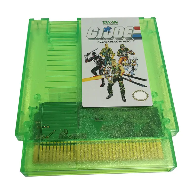 Cartucho de jogo Gijoe1 verde transparente multi para o NTSC e o console do jogo video do bocado da versão 8 do AMIGO