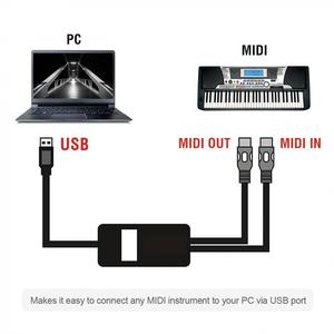 Mètres câble USB vers MIDI elec-trique, Piano, batterie, guitare, Interface de compilation de <span class=keywords><strong>musique</strong></span>, adaptateur de câble convertisseur prise en charge de Mac OS et Win-dows - Product Image 4