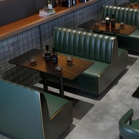 Ensemble de canapés en acier inoxydable commercial, design moderne et classique, structure durable, table de bar avec plateau en faux marbre, salle à manger, KTV, hôtel, restaurant