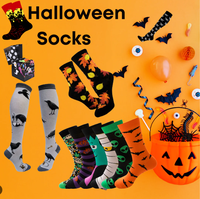 Chaussettes d'Halloween Citrouille et Fantôme, Nouvelle Tendance Mode, Colorées, Amusantes, avec Logo Original, Chaussettes Montantes pour Hommes, Vente en Gros