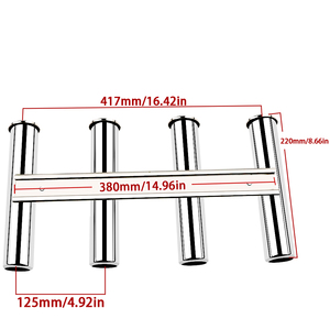 Vente en gros de pièces marines, accessoires en acier inoxydable à 4 maillons, 4 tubes, <span class=keywords><strong>support</strong></span> de <span class=keywords><strong>canne</strong></span> à pêche à pince pour bateau - Product Image 2