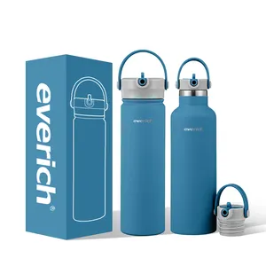 Everich-botella de agua de acero inoxidable de doble pared, botella de agua de 32oz y 40oz, con aislamiento al vacío, para deportes y yoga