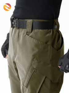 Herentactische <span class=keywords><strong>cargo</strong></span> canvas wandelbroek, middelhoge taille, waterafstotend, sneldrogend, werk-, outdoor-, casual jogger, wijde pasvorm - Product Image 5