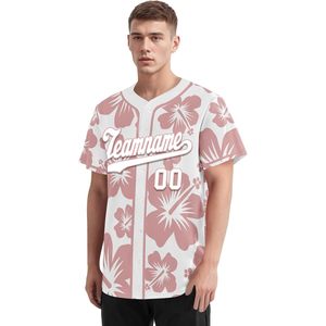 เสื้อเบสบอลออกแบบได้ตามต้องการเสื้อซอฟต์บอลแบบมีกระดุมลายดอกไม้ฮิบิสคัสพิมพ์ลายดอกไม้เสื้อทีมเสื้อยืดนุ่มระบายอากาศได้ดี - Product Image 5