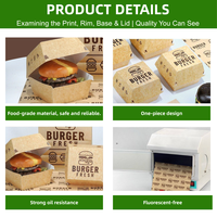Boîtes à hamburgers en papier biodégradables écologiques, contenants alimentaires jetables compostables pour hamburgers, sandwichs à emporter