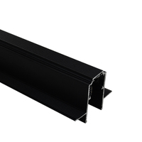 MX093 Rail de voie magnétique de couleur noire Profilé en aluminium de 1.8mm d'épaisseur avec cuivre et couvercle pour installation encastrée