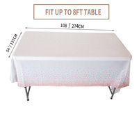 Nappes de table jetables en plastique personnalisées 54x108, PEVA, à pois, rectangulaires, pour décorations de fête, mariage, fête prénuptiale