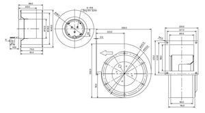 Ce chứng nhận 140 Mét DC công nghiệp quạt ly tâm quạt với lưỡi thép điện nguồn điện phía trước động cơ mang động cơ - Product Image 6