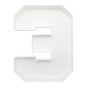 White Number Shaped <b>Pulp</b> Molded Paper Box Tray Fillable Food Container for Cake Snack Bread Display - Product Image 1