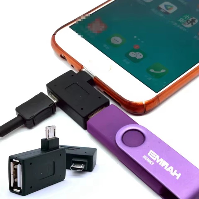 90 Degree Left/Right Angled Micro USB 2.0 OTG Host Adapter for Mobile Phone Tablet micro Female Power Plug