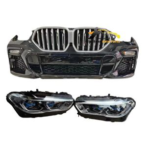 Para BMW <span class=keywords><strong>2023</strong></span> X6 G06 parachoques piezas de coche completo para BMW <span class=keywords><strong>2023</strong></span> montaje de parachoques delantero con rejilla radiador ventilador Sensor de aparcamiento - Product Image 1