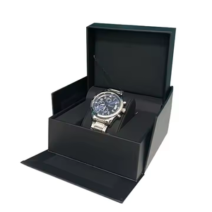 PU da Flap hộp đồng hồ cao cấp màu đen mờ da cao cấp Quà Tặng thủ công bao bì hộp tùy chỉnh thạch anh hộp đồng hồ trường hợp - Product Image 3