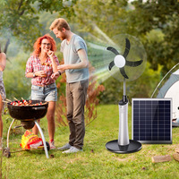 Ventilador solar con luz, recargable, silencioso, para uso doméstico y camping al aire libre, ¡muy vendido!