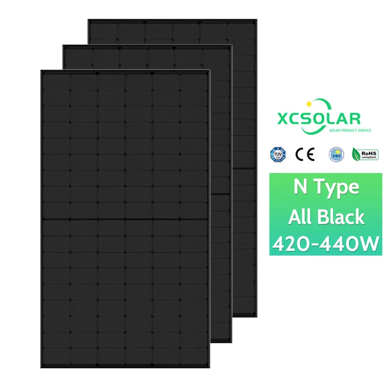 XC Solar 100W 350 Watt 410W 450 Watts 550W 650W 700W Monocristalino Telhado Bifacial Varanda Painéis solares fotovoltaicos totalmente pretos