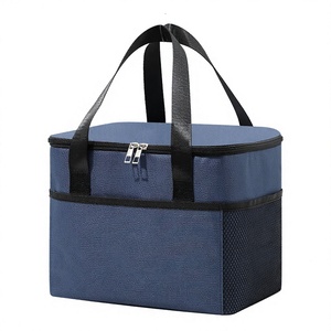 Sac isotherme pour déjeuner 2 personnes avec fermeture éclair, doublure PEVA, tissu Oxford, portable, pliable, design carré pour usage extérieur - Product Image 6