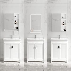 Meuble de salle de bain sur pied avec lavabo, meuble-lavabo de balcon, lavabo en céramique - Product Image 4