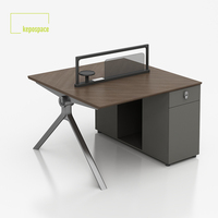 Bureau modulaire en métal avec finition imitation bois, pour 2, 4, 6 ou 8 personnes, poste de travail collaboratif, mobilier de bureau pour espaces ouverts, personnel de bureau