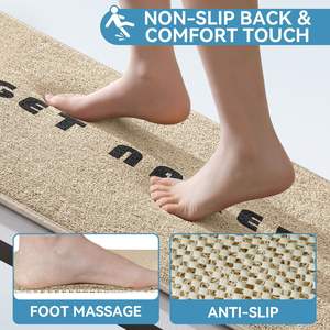 Alfombra de baño rectangular de seda con cableado, color sólido, antideslizante, de PVC, diseño minimalista para baño - Product Image 4