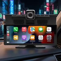 Moniteur de voiture portable universel avec écran tactile IPS de 10,26 pouces, haut-parleur intégré, CarPlay sans fil, navigation GPS, lecteur radio de voiture