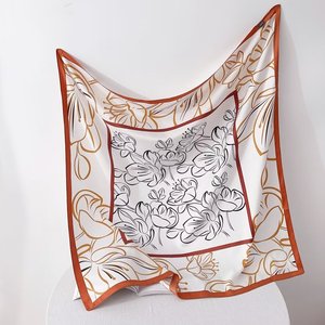 Mới Đến Trong Kho Thời Trang Tùy Chỉnh Thiết Kế Sang Trọng Satin Polyester Khăn Lụa Kỹ Thuật Số In Ấn Vuông Satin Khăn Choàng Cho Phụ Nữ - Product Image 4