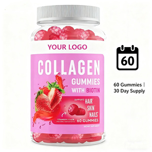 Private Label Biotin Collagen Gummies Vitamin Hilft beim Aufhellen der Haut Haare und Nagel wachstum Erdbeer gummis - Product Image 2