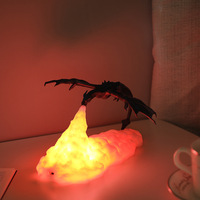 Lampe led fusée en 3D, imprimé dragon de feu, veilleuse, cadeau, nouveau