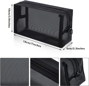 Sac de toilette en maille à fermeture éclair pour voyage, léger, personnalisé, en nylon, pour cosmétiques, commande en gros RTS - Product Image 2