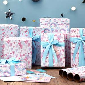 High Quality Wholesale 80g <b>Christmas</b> Coated <b>Paper</b> Tissue 43*300cm Gift Luxury Custom Birthday Packaging <b>Wrapping</b> <b>Paper</b> <b>Roll</b> - Product Image 1