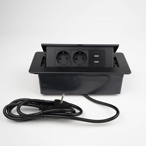 Prise de bureau escamotable en aluminium KLASS - Prise de courant encastrée norme européenne avec <span class=keywords><strong>modules</strong></span> internes personnalisables pour table de bureau - Product Image 6