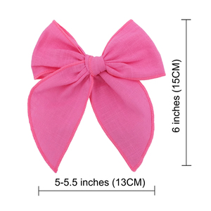 Grandi fermagli per capelli a fiocco in cotone e lino per neonate, bambine, ragazze e donne, con clip a coccodrillo, accessori. - Product Image 3