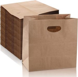 Sacs en papier kraft brun de qualité supérieure pour emballages de sandwichs, de collations et de plats à emporter, avec logo personnalisé imprimé, pour les commandes en gros de boulangeries et cafés. - Product Image 1