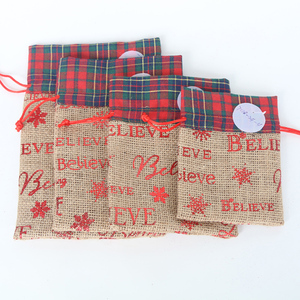 Bolsa de Regalo de Tela de Lino con Estampado en Caliente, Suministros de Impresión y Embalaje Navideños, Decoración Festiva - Product Image 2