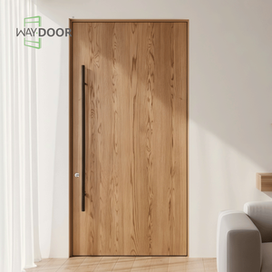 Pintu Pivot Kayu Solid Mahoni Oak untuk Rumah, Pintu Masuk Depan Eksterior Residensial, Keamanan - Product Image 2